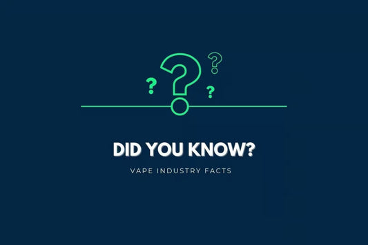 Vape industry facts infographic header with question mark design