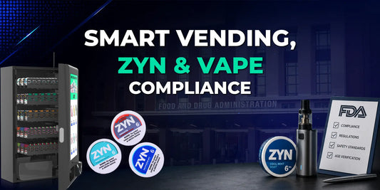 Smart vending machine with ZYN and vape products, FDA compliance blog banner