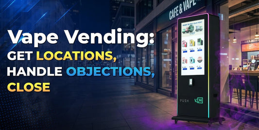 A sleek, LED-lit vending machine situated in a modern storefront or lounge environment.