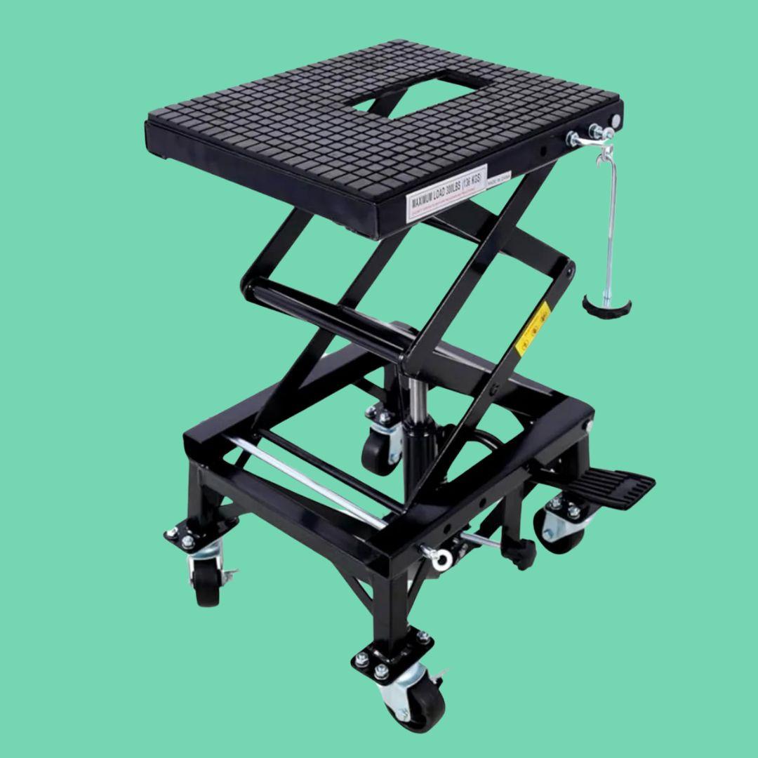 Hydraulic lift tool for safe solo installation of wall-mounted VapeTM vending machines