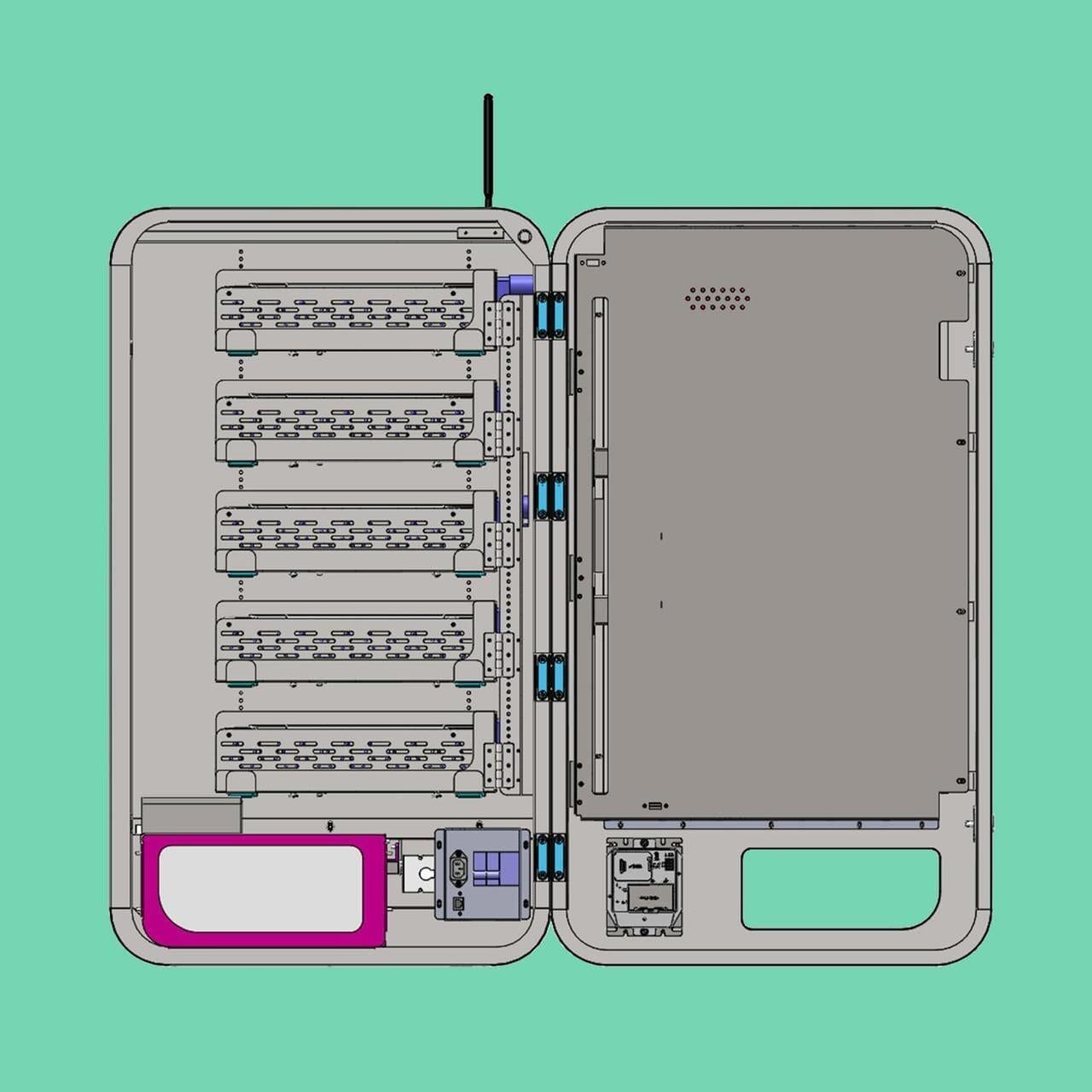 Mega Wall: High-Capacity, Wall-Mounted Vape Machine for smart vending with cashless, age verification, and US support.