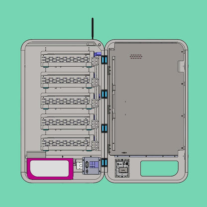 Mega Wall: High-Capacity, Wall-Mounted Vape Machine for smart vending with cashless, age verification, and US support.