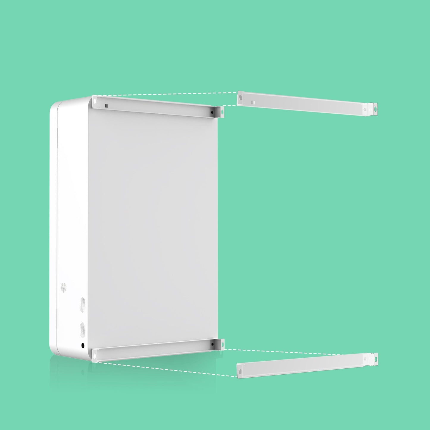 Mounting bracket view of the VapeTM Mini Wall compact wall-mounted vape vending machine, showing how the unit attaches to the wall.