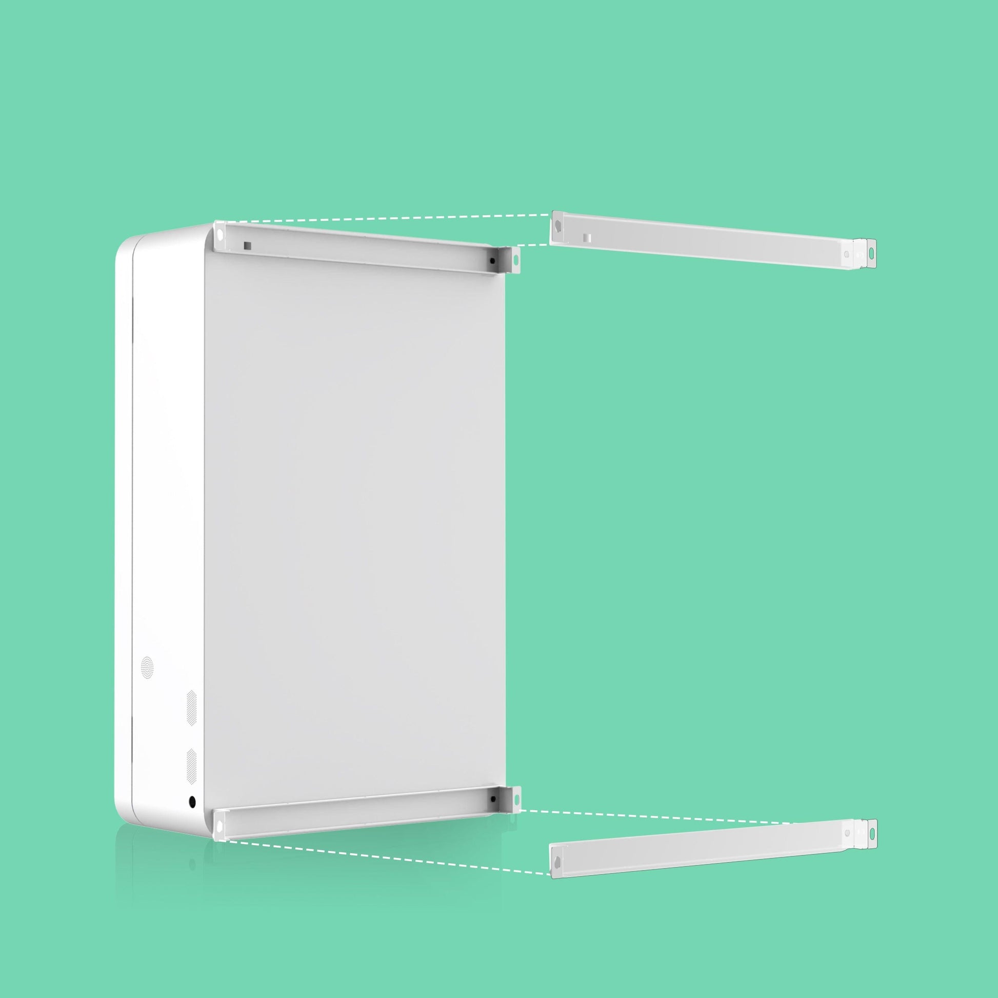 Mounting bracket view of the VapeTM Mini Wall compact wall-mounted vape vending machine, showing how the unit attaches to the wall.