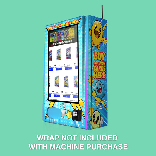 TCG branded vinyl wrap on the VTM Mega Wall 2.0 Pokemon trading card vending machine