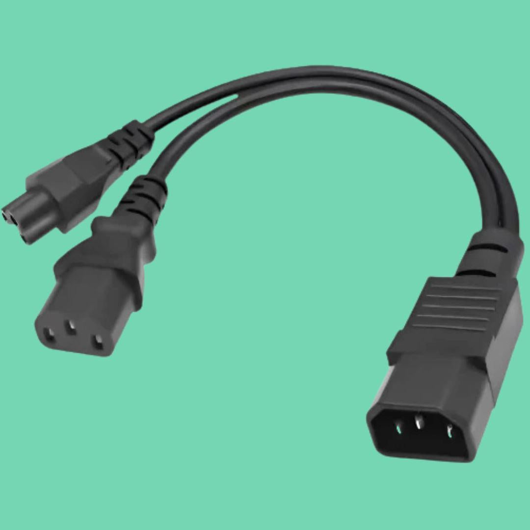 VTM power splitter for smart vending machines with extra outlet for powering and concealing a cellular modem
