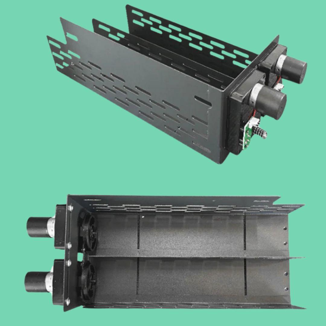 Replacement vending tray with dual motors for VapeTM smart vending machines
