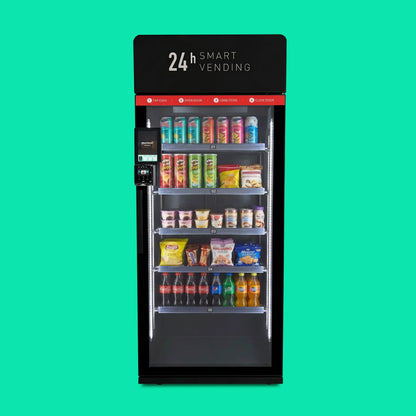 ReyVend AI Smart Cooler front view with different products loaded inside