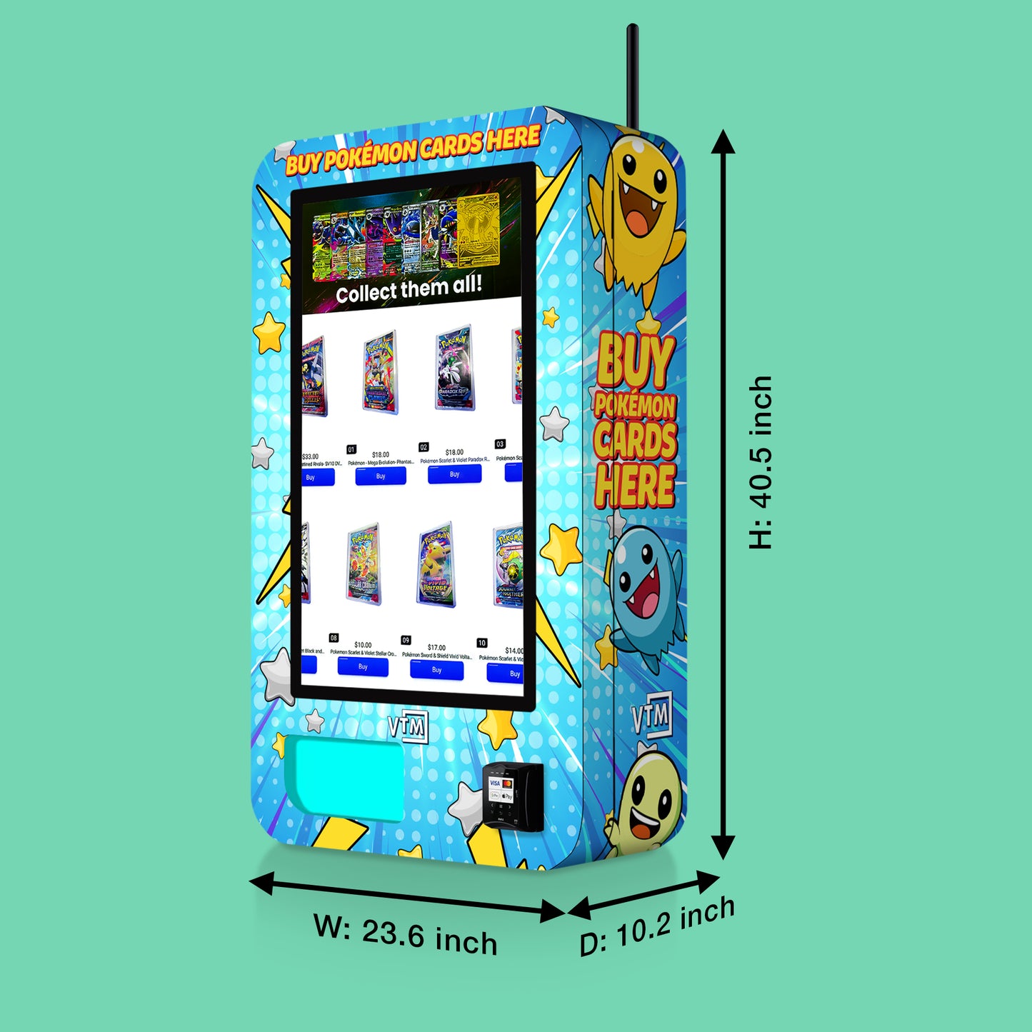 Pokemon Vending Machine: Slim Wall TCG