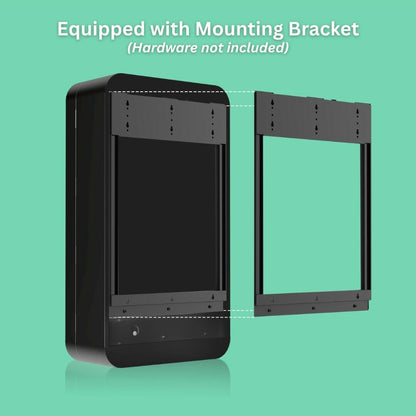 Back view of the vape vending machine showing the attached heavy-duty wall-mounting bracket designed for secure wall installation.