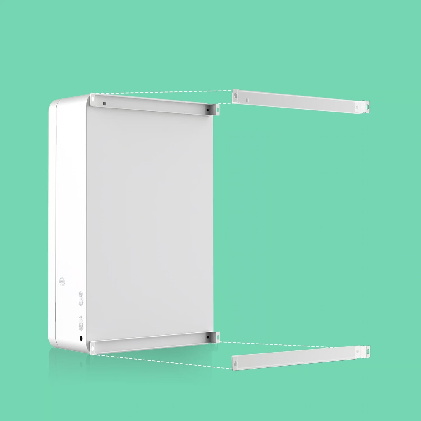 Mounting bracket view of the VapeTM Mini Wall baseball card vending machine showing wall attachment points