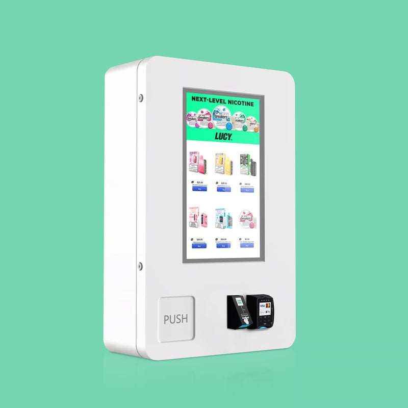 VapeTM Mini Wall vape vending machine with ID Scanner and Nayax Card Reader