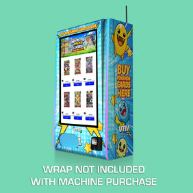 TCG branded vinyl wrap on the VTM Mega Wall 2.0 Pokemon trading card VTM vending machine