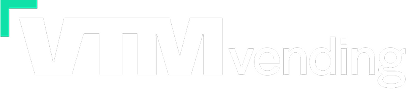 VTM Vending full logo wordmark in white and teal