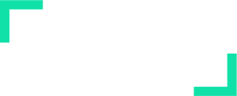 VTM Vending white logo with teal corner accents