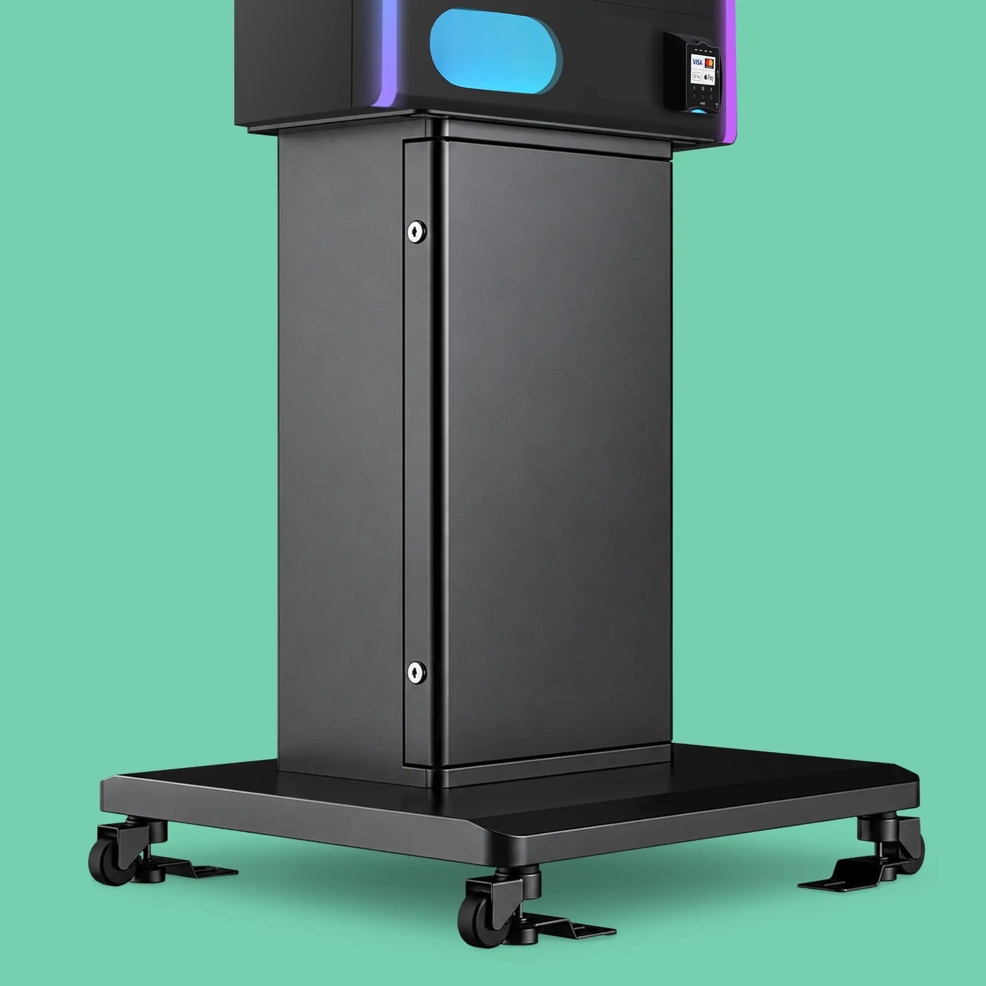 VTM Vending Machine Pedestal Stand with Mounted Vending Machine Unit